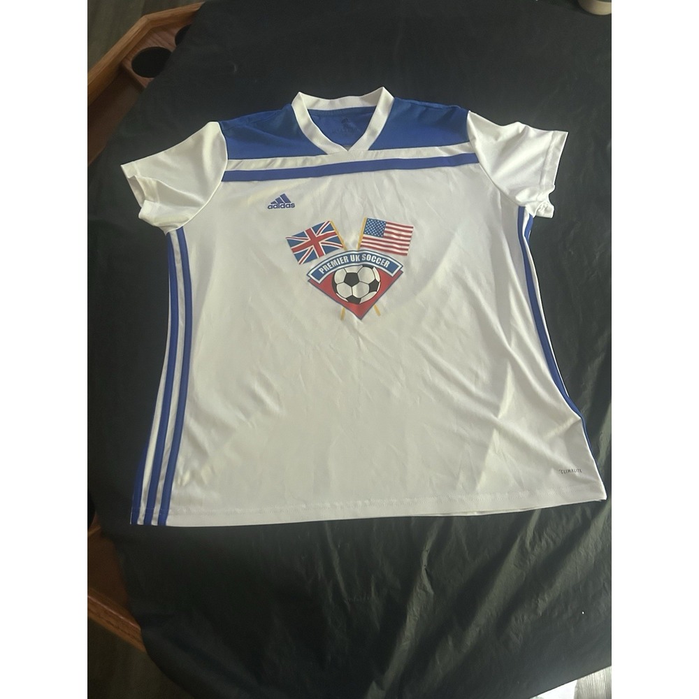 Adidas Climalite Premium UK Soccer Jersey Youth XL 16-18 With UK And US Flag #24